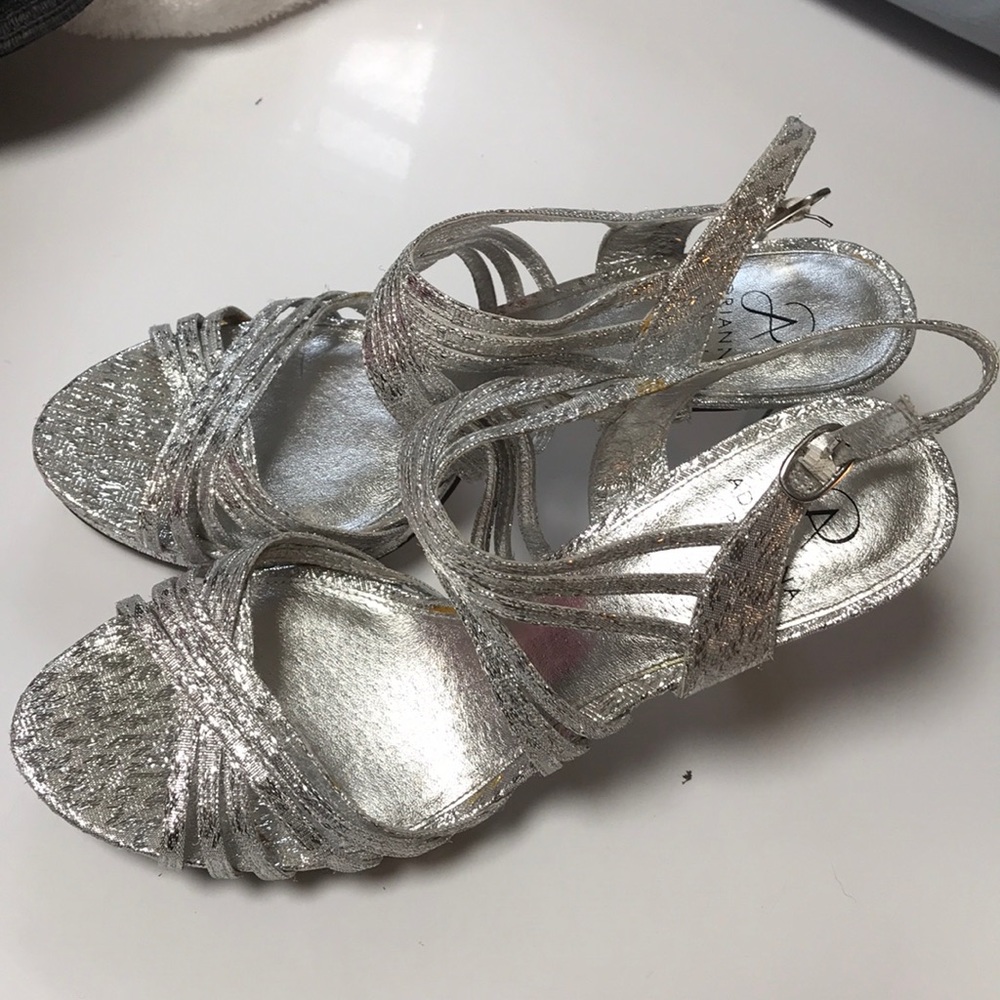 Silver evening sandals